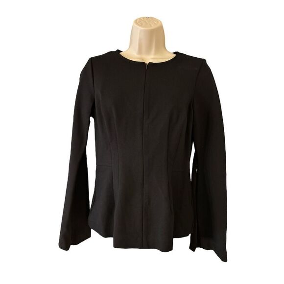 G.I.L.I. Zip Sleeve Milano Ponte Top Black Size 4 - Picture 2 of 8